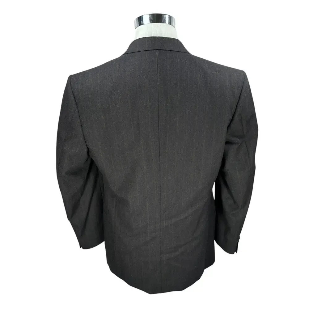 Mani by Giorgio Armani Blazer Jacket Men’s US 43L Charcoal Gay Brown PinStripe‎